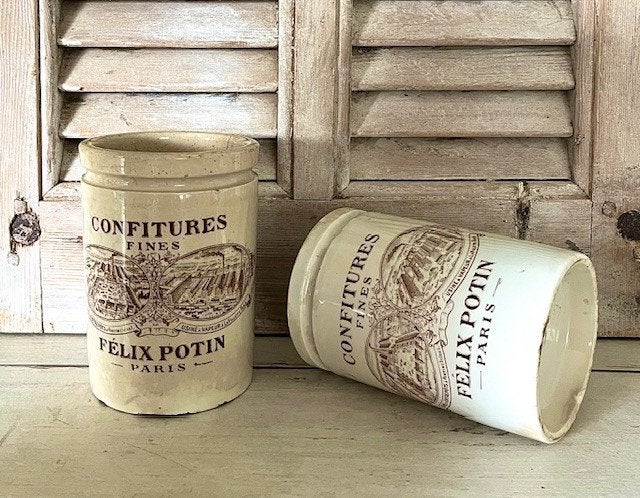 Antieke confitpot confiture pot Félix Potin