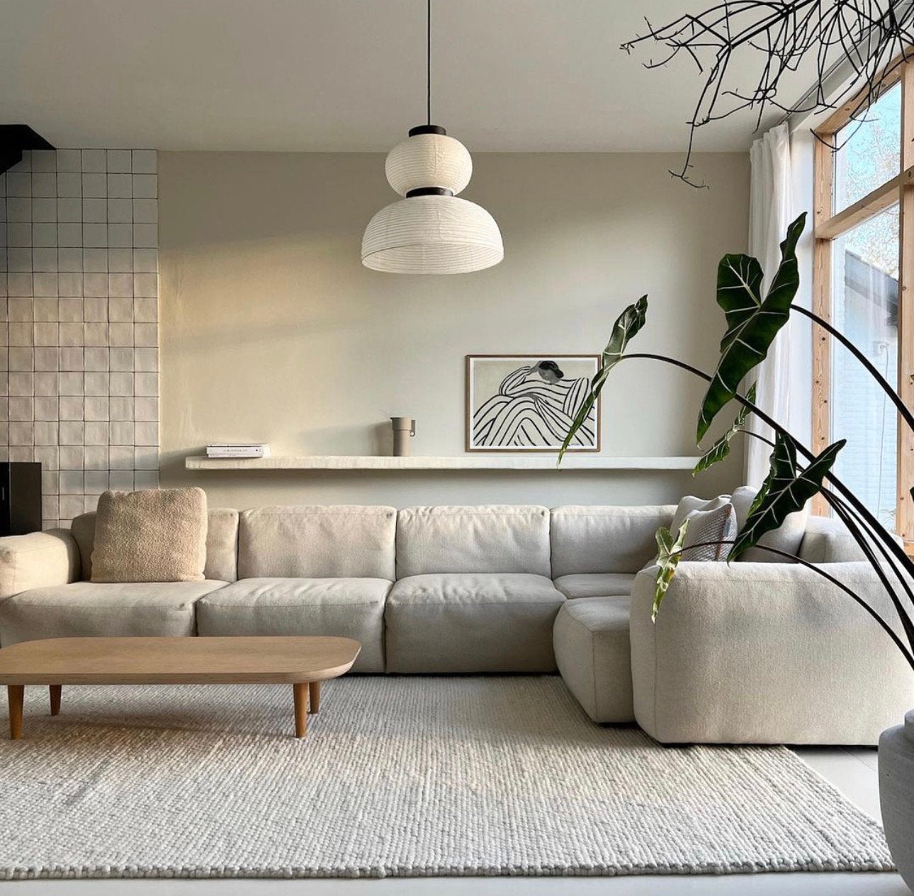 Prachtig wollen vloerkleed in beige/creme (200  300 cm), Ophalen, Beige, 200 cm of meer, Zo goed als nieuw
