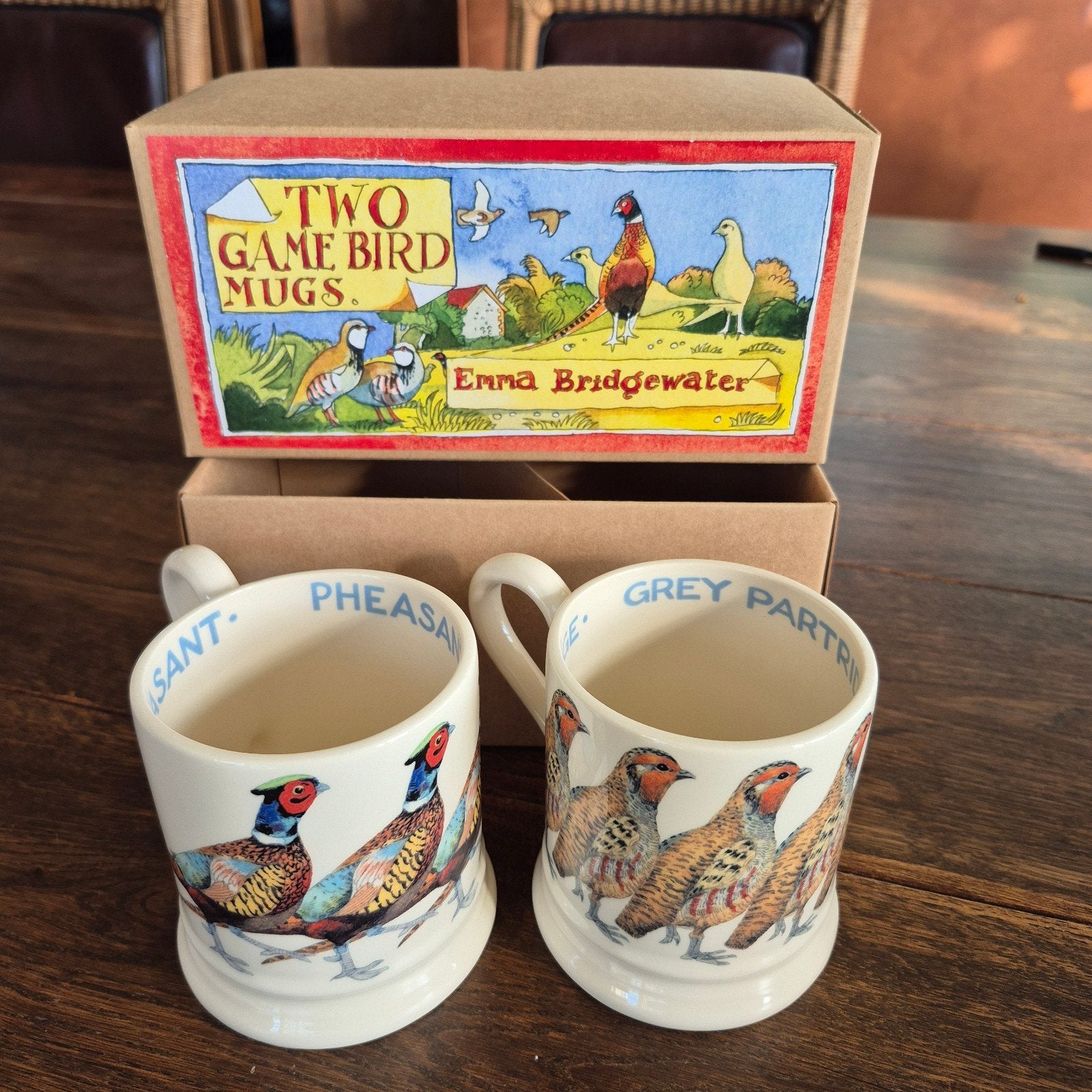 Emma Bridgewater box-set 2x 0,5 1/2pt mok Gamebirds fazanten, Nieuw, Emma Bridgewater, Overige stijlen, Aardewerk