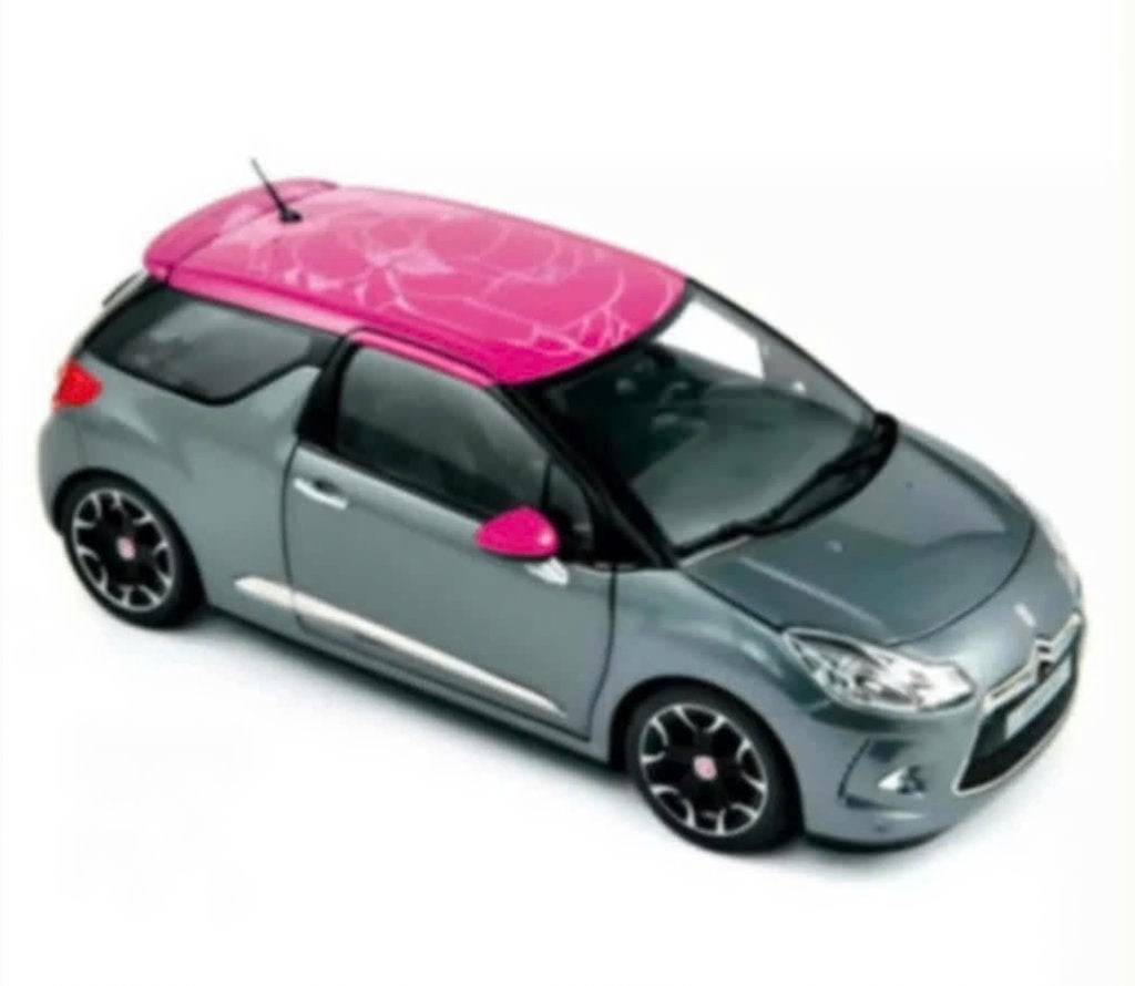 CITROEN DS3 2011 GRIJS & FUCHSIA 1/18 NOREV Ref. 181544, Hobby en Vrije tijd, Modelauto's | 1:18, Verzenden, Nieuw, Auto, Norev