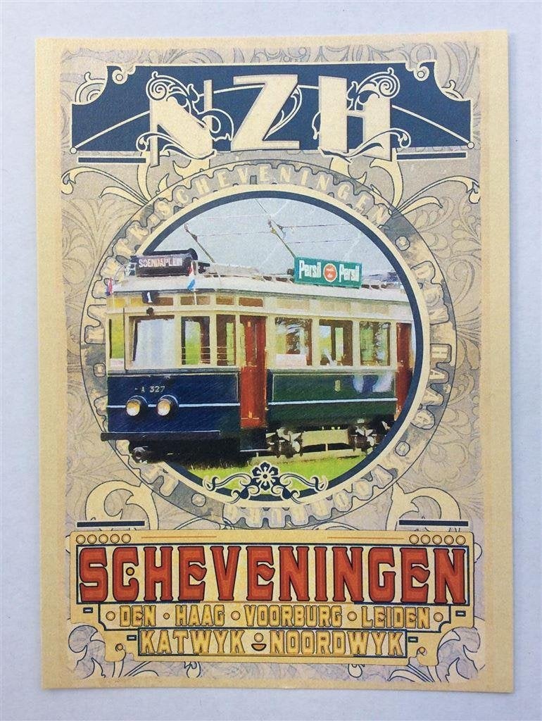 NZH HTM Tram Scheveningen Ansichtkaart Briefkaart, Verzamelen, Spoorwegen en Tramwegen, Verzenden, Nieuw, Tram, Overige typen