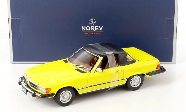 Mercedes Benz 450 SL 1979 Geel Modelauto 1/18 Norev, Hobby en Vrije tijd, Modelauto's | 1:18, Auto, Norev, Ophalen of Verzenden