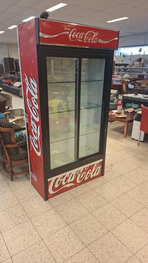 Coca-Cola Koelkast met Glazen Deur - Gebruikt, Hobby en Vrije tijd, Ophalen, Gebruikt