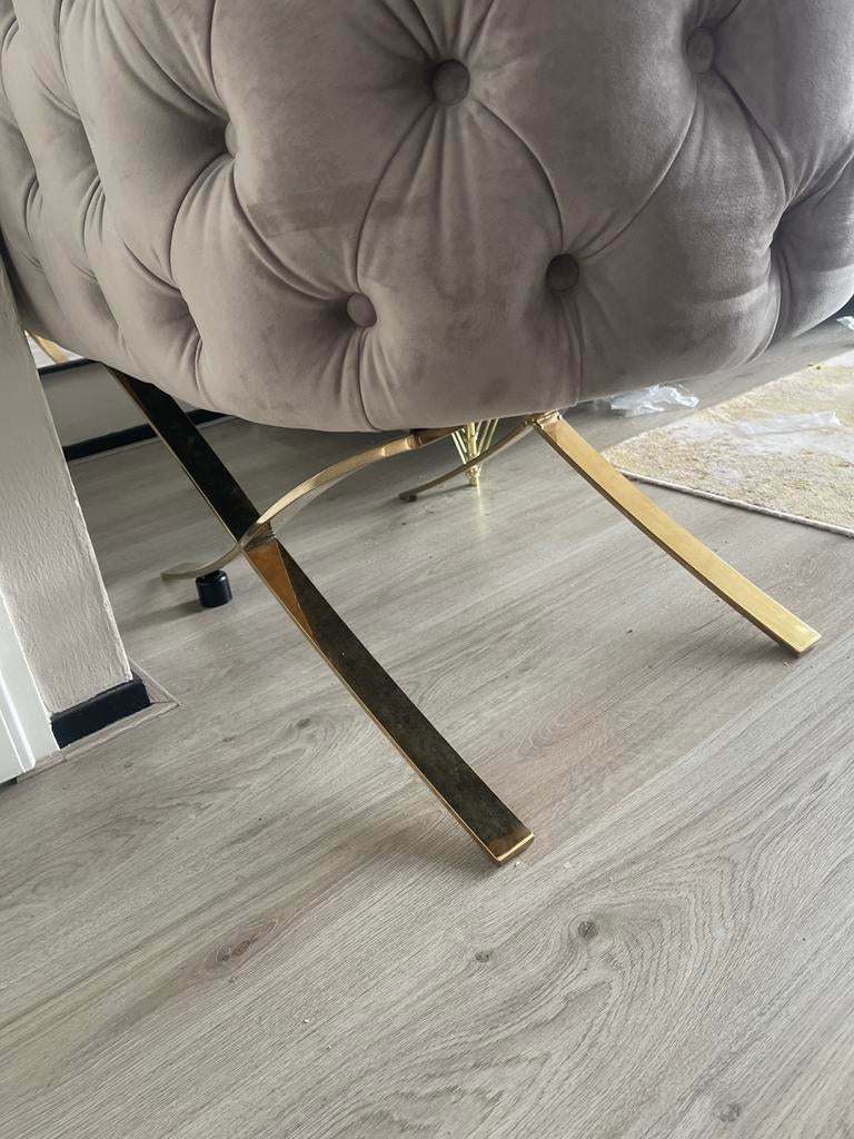 Luxe Wieg/Co-sleeper - Grijs Fluweel met Gouden Onderstel, Ophalen of Verzenden, Gebruikt, Wieg