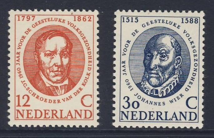 Postfris, Geestelijke Volksgezondheid 1960 NVPH 743/744, Postzegels en Munten, Postzegels | Nederland, Verzenden, Na 1940, Postfris