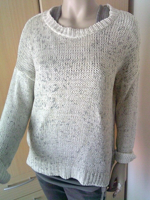 OBJECT beige grijs gemeleerde trui met glam maat XL, Verzenden, Beige, Gedragen, Maat 46/48 (XL) of groter