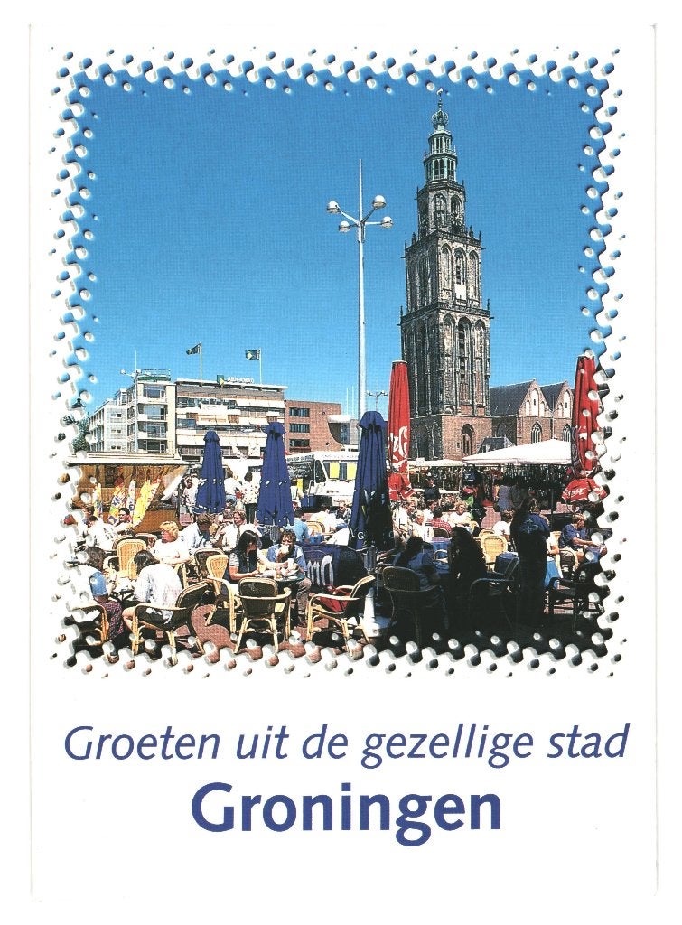 988466 Groningen 80+ _Gelopen met mooie zegel