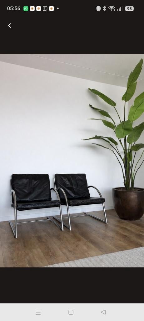 Gerard van den Berg Rohe Noordwolde design buisframe stoelen, Ophalen, Gebruikt, Twee, Zwart