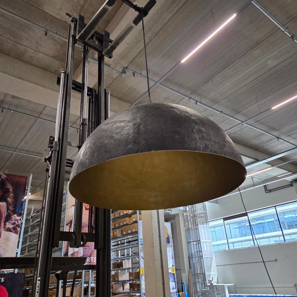 Set van 2 grote design hanglampen - Zwart/Goud, Huis en Inrichting, Ophalen, Zo goed als nieuw, Overige materialen