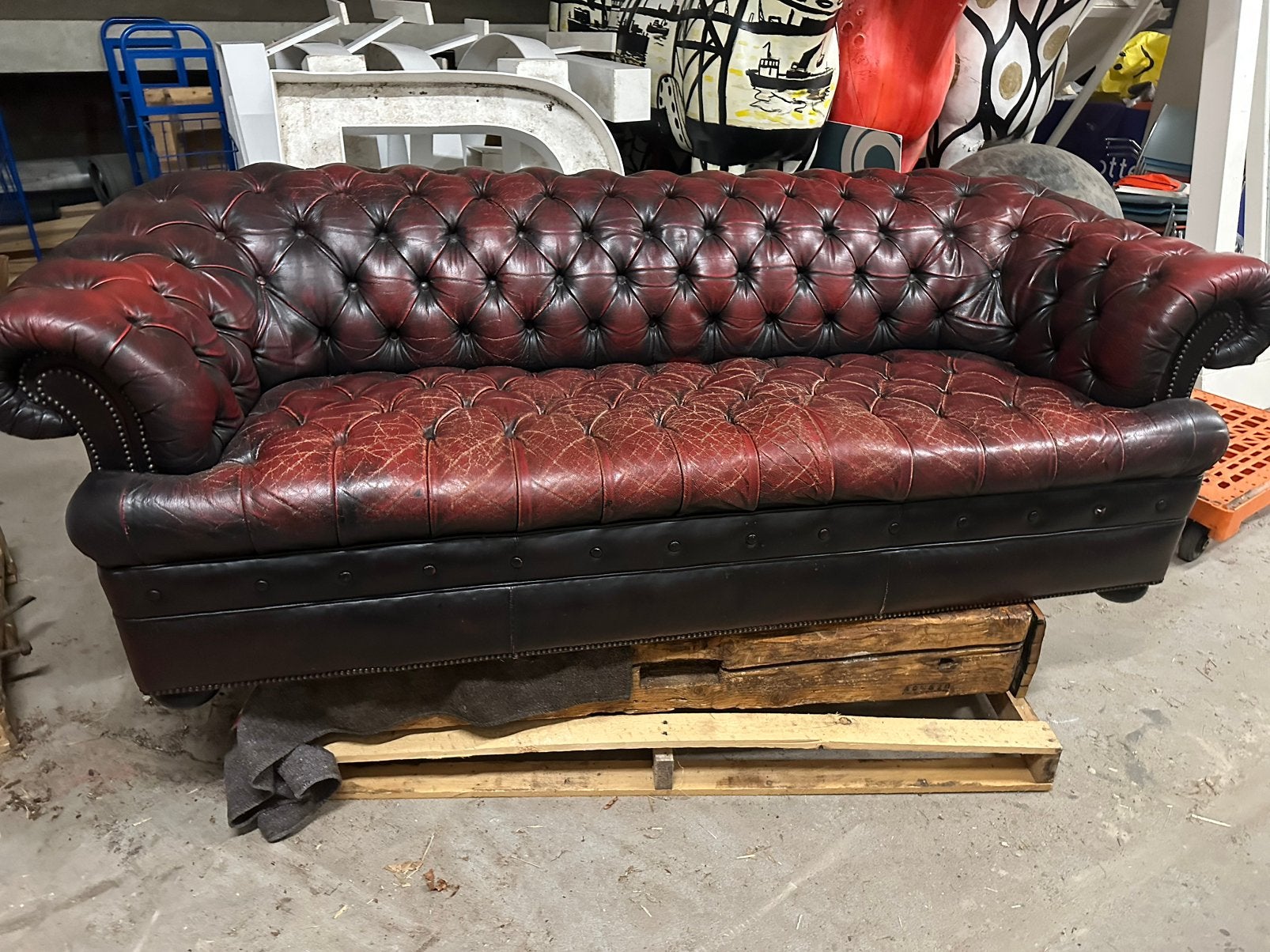 Chesterfield, Ophalen of Verzenden, Zo goed als nieuw, 75 tot 100 cm, Tweepersoons