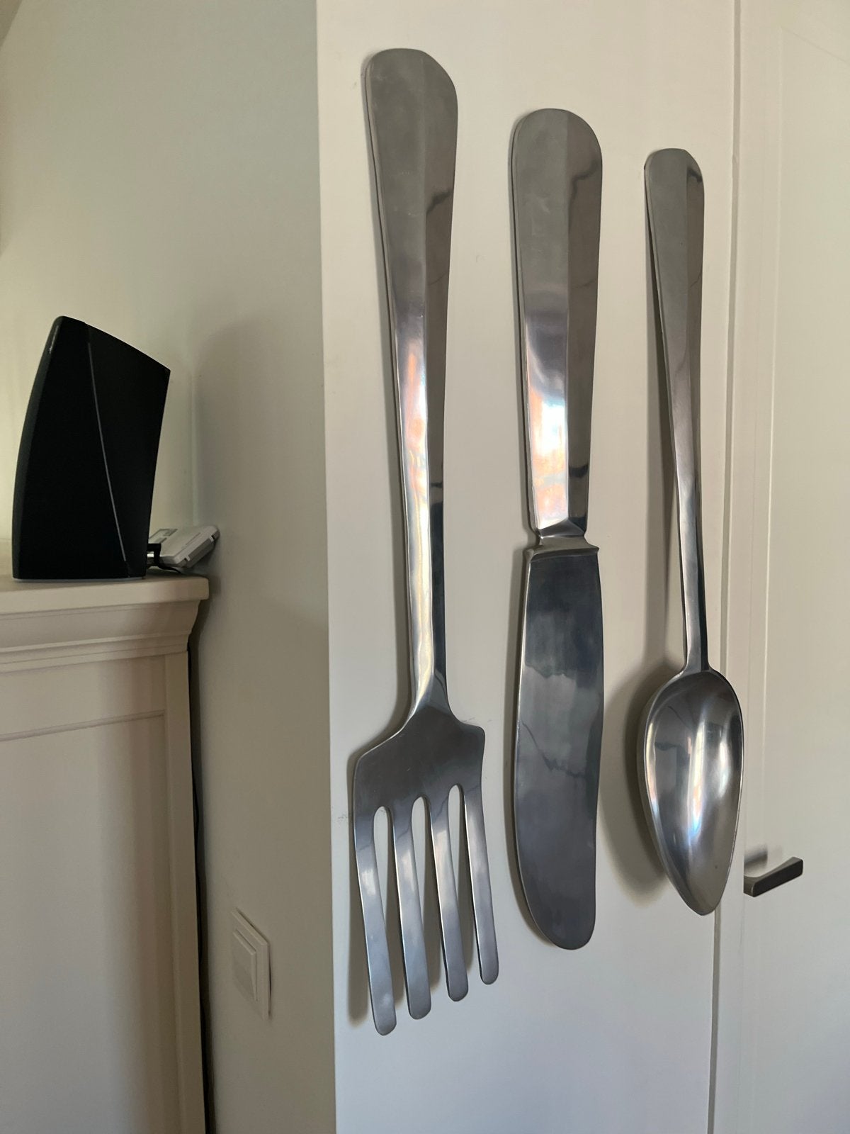 Muurdecoratie Bestek - Vork, Mes, Lepel (89 cm)