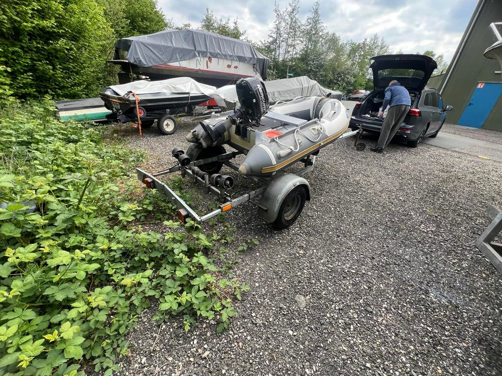 Rib/rubberboot met buitenboordmotor, Inclusief motor, Ophalen of Verzenden, Zo goed als nieuw, Mercury