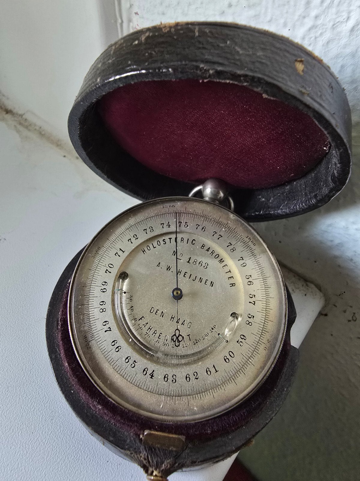 Antieke Holosteric zakbarometer, Ophalen of Verzenden