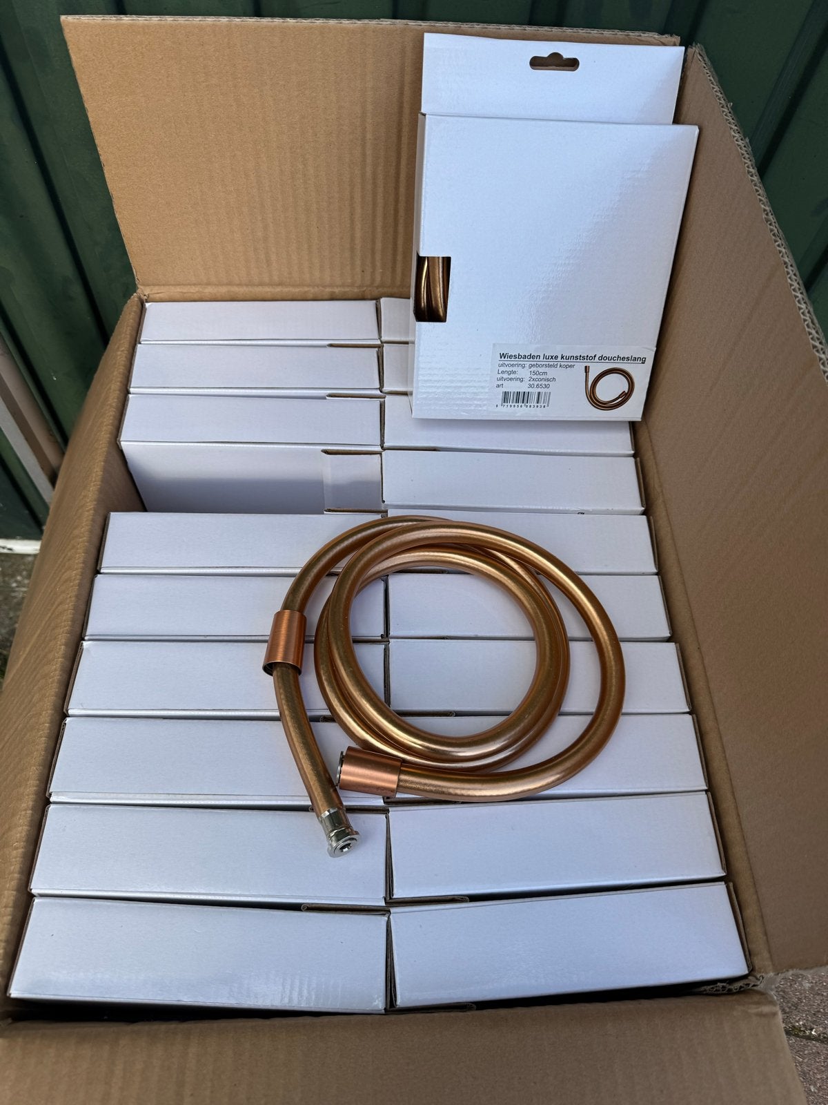 Wiesbaden Luxe Kunststof Doucheslang Geborsteld Koper 150cm, Ophalen of Verzenden, Nieuw, Koper, Douche