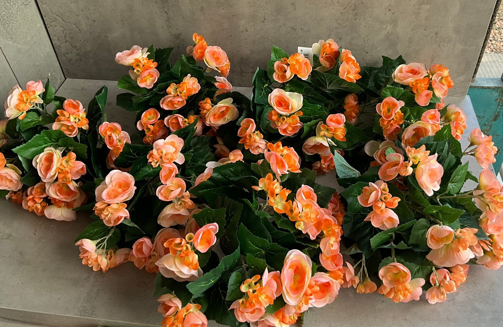 Kunstplant geranium zalmkleur - 7 stuks, Ophalen of Verzenden, Nieuw