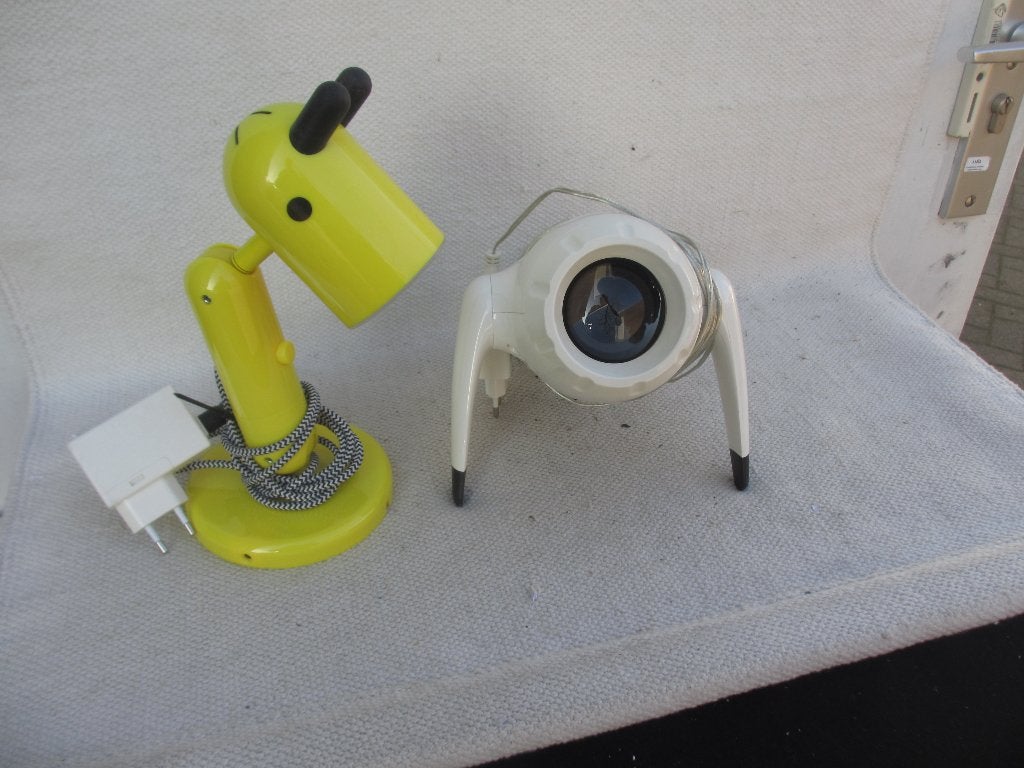 Ikea projectielamp SPRIDA en Krux tafellampen, Ophalen of Verzenden, Gebruikt, Metaal, Minder dan 50 cm