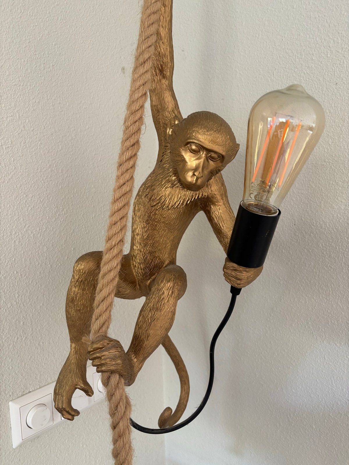 Gouden Aap Hanglamp - Unieke Decoratieve Verlichting, Huis en Inrichting, Ophalen, Zo goed als nieuw, Kunststof, E27 (groot)