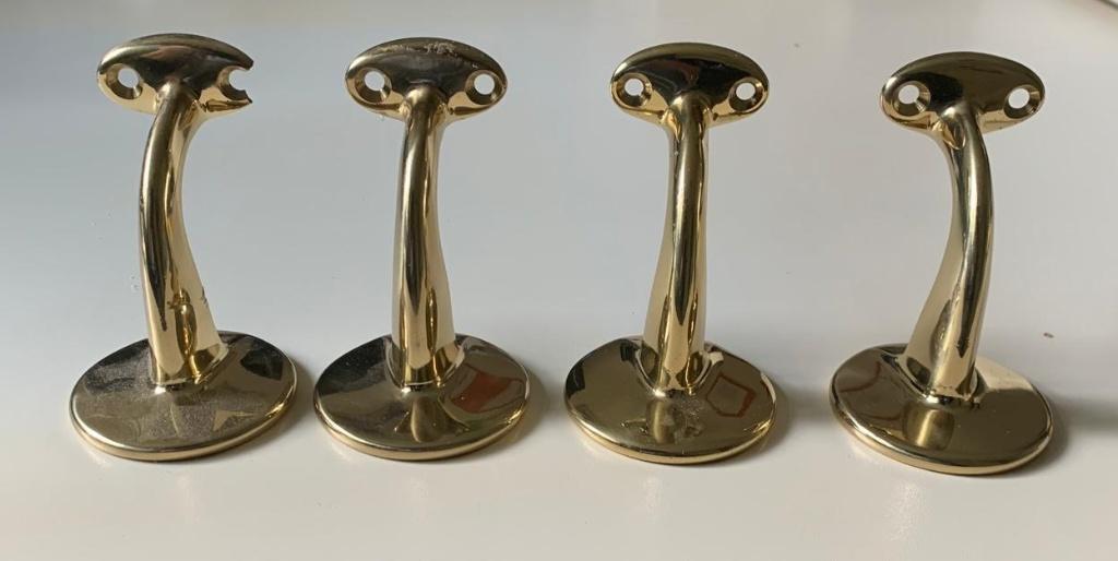 4x Messing trapleuninghouders | klassiek gepolijst, Ophalen of Verzenden, Zo goed als nieuw, Koper of Messing, Overige typen