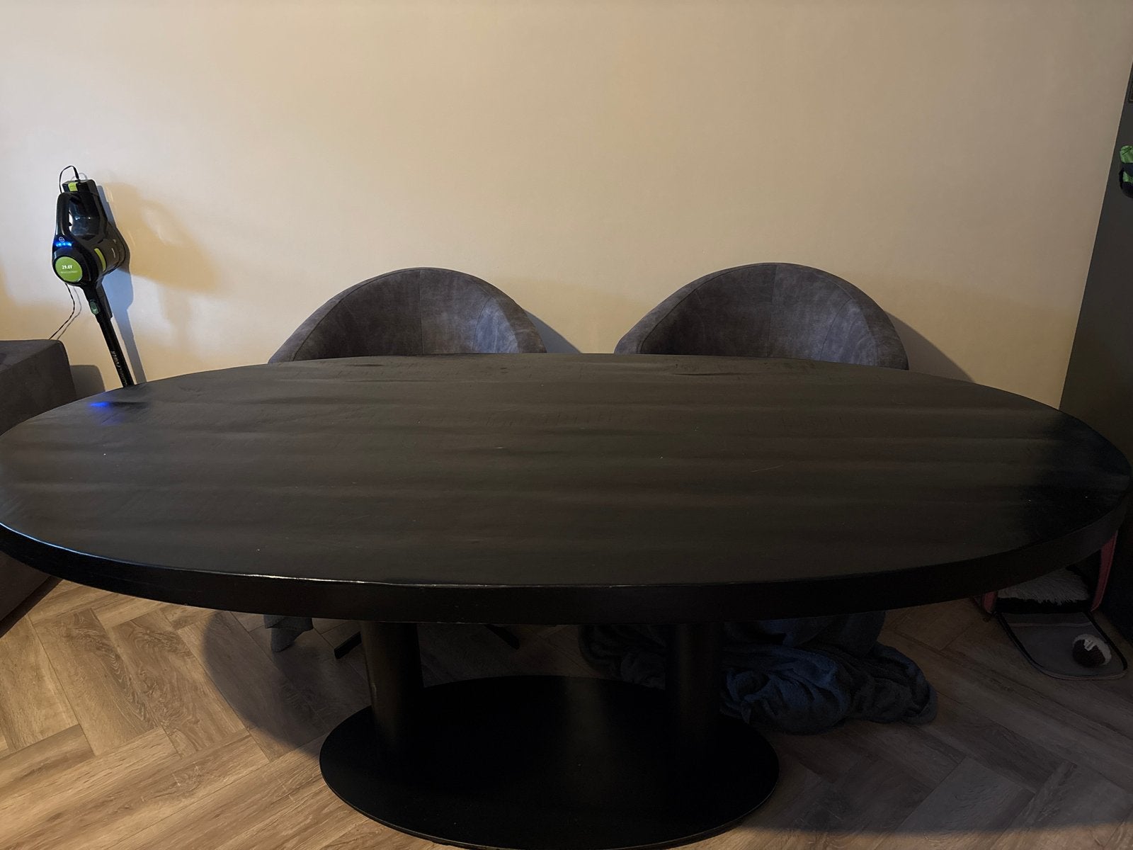 Ovale Mangohouten Eettafel - 2 Meter Breed - Van Huus .nl, Huis en Inrichting, Ophalen, Zo goed als nieuw, 200 cm of meer, Ovaal