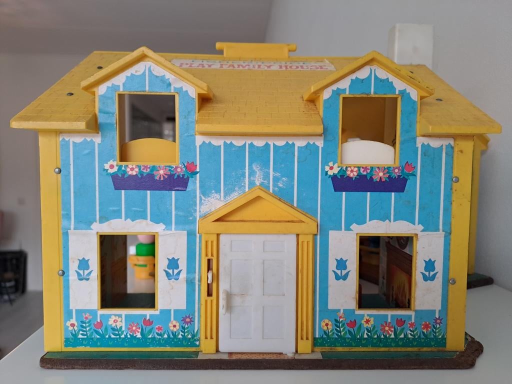 Grote Fisher Price Speelset: Huis, Draaimolen, Bus & Straat, Ophalen of Verzenden, Gebruikt, Speelset