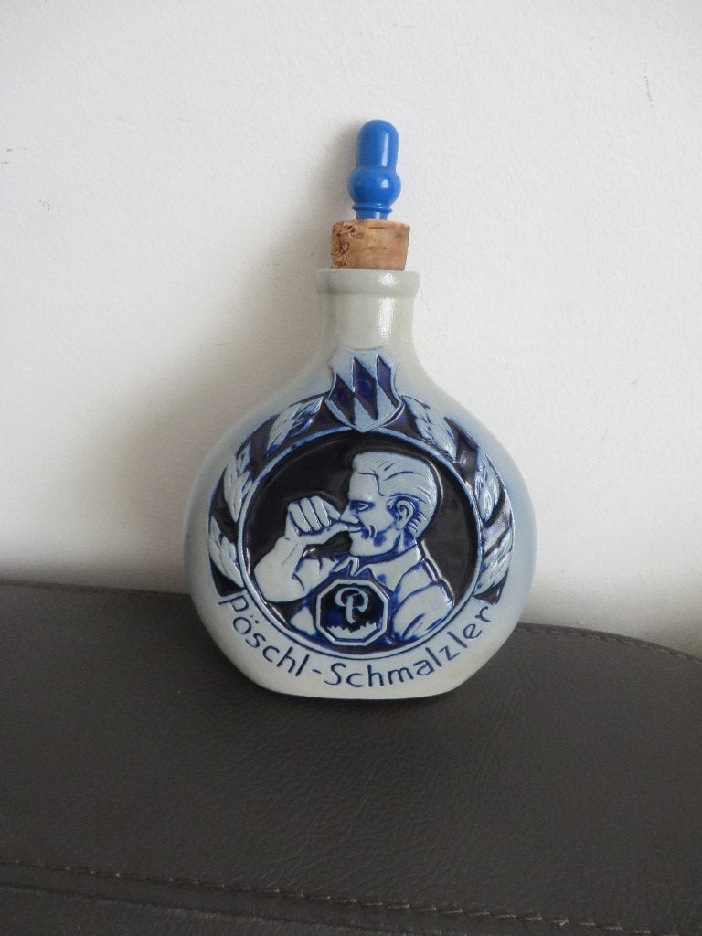 Grote gres aardewerk fles, snuiftabak, Poschl, Beieren, Ophalen of Verzenden