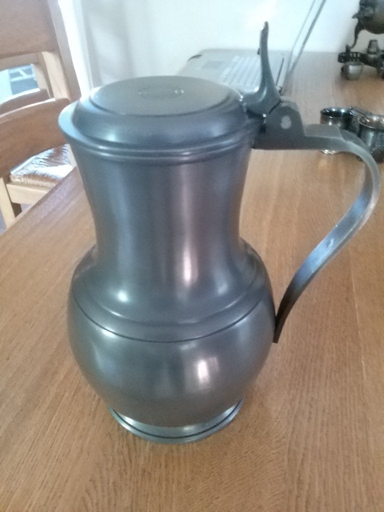 tinnen Rembrandkan 90% engenltjes tin hoogte 23 cm., Ophalen
