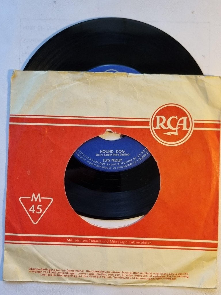 single Elvis Presley HOUND DOG-DON'T BE CRUEL dubbel hit '56, Cd's en Dvd's, Vinyl Singles, Ophalen of Verzenden, Zo goed als nieuw