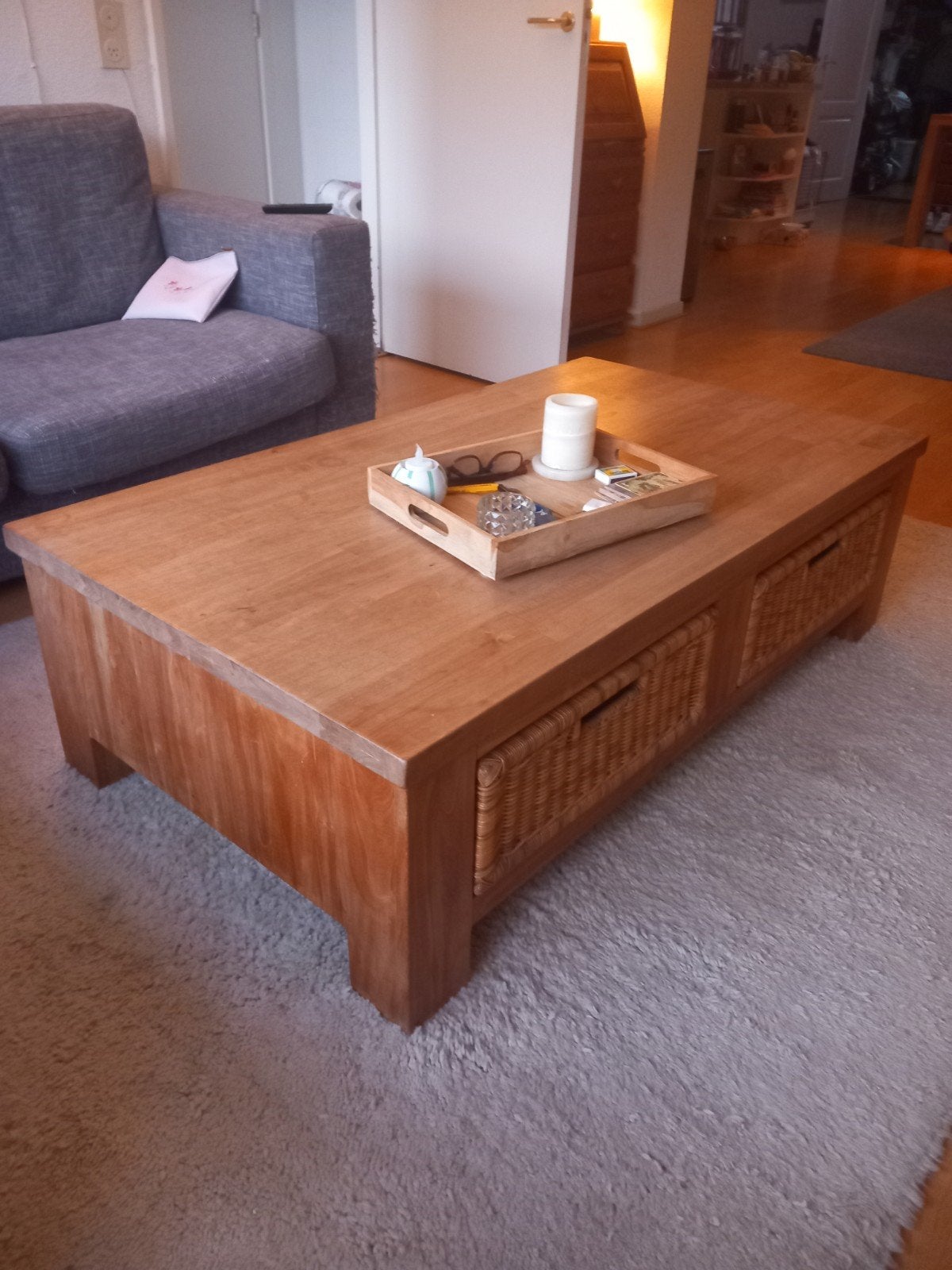 Mooie Salontafel Teak 130 x 75 cm, Ophalen, Gebruikt, 100 tot 150 cm, 50 tot 100 cm