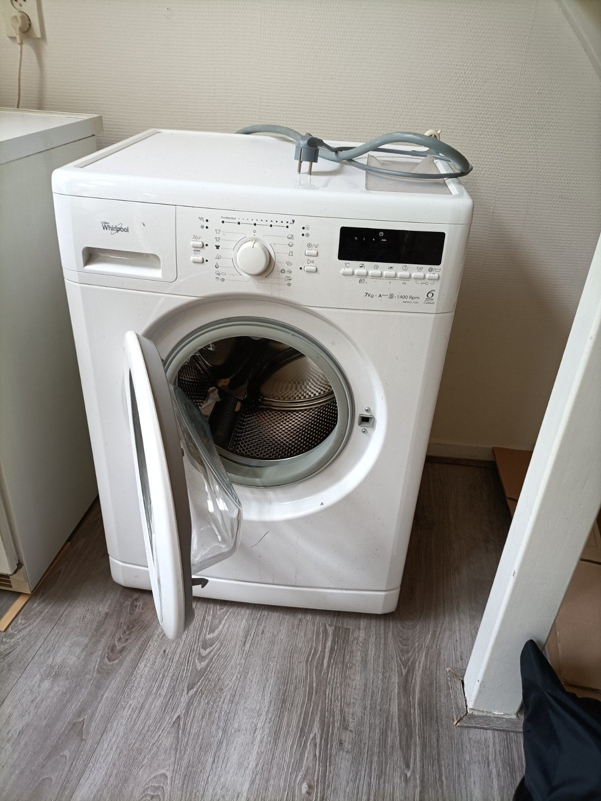 Wasmachine merk Whirpool, Witgoed en Apparatuur, Ophalen of Verzenden, Gebruikt, 1200 tot 1600 toeren, 85 tot 90 cm