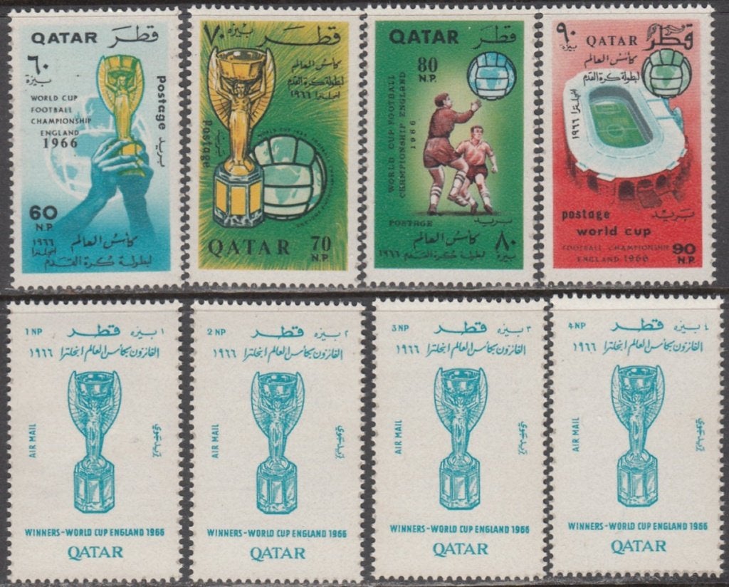 Qatar Michel 288A/295A Voetbal WK 1966 Engeland postfris, Verzenden, Postfris, Midden-Oosten