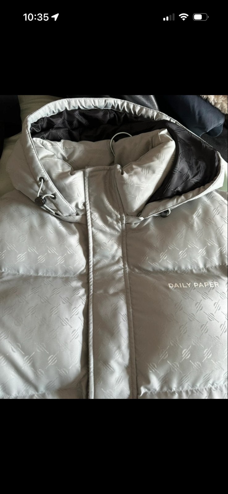 Daily Paper Puffer Jas, Kleding | Dames, Jassen | Winter, Ophalen of Verzenden, Zo goed als nieuw, Maat 38/40 (M), Grijs