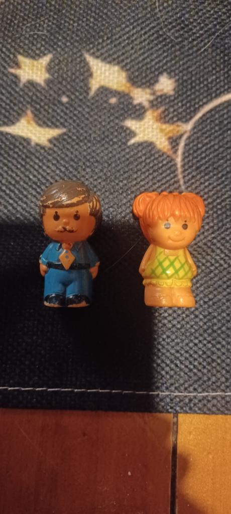 Vintage Speelboom poppetjes: Papa en Dochter, Ophalen of Verzenden, Gebruikt
