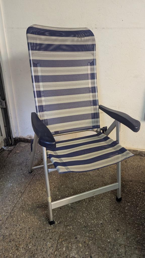 2 Crespo campingstoelen blauw, Caravans en Kamperen, Kampeermeubelen, Ophalen, Campingstoel