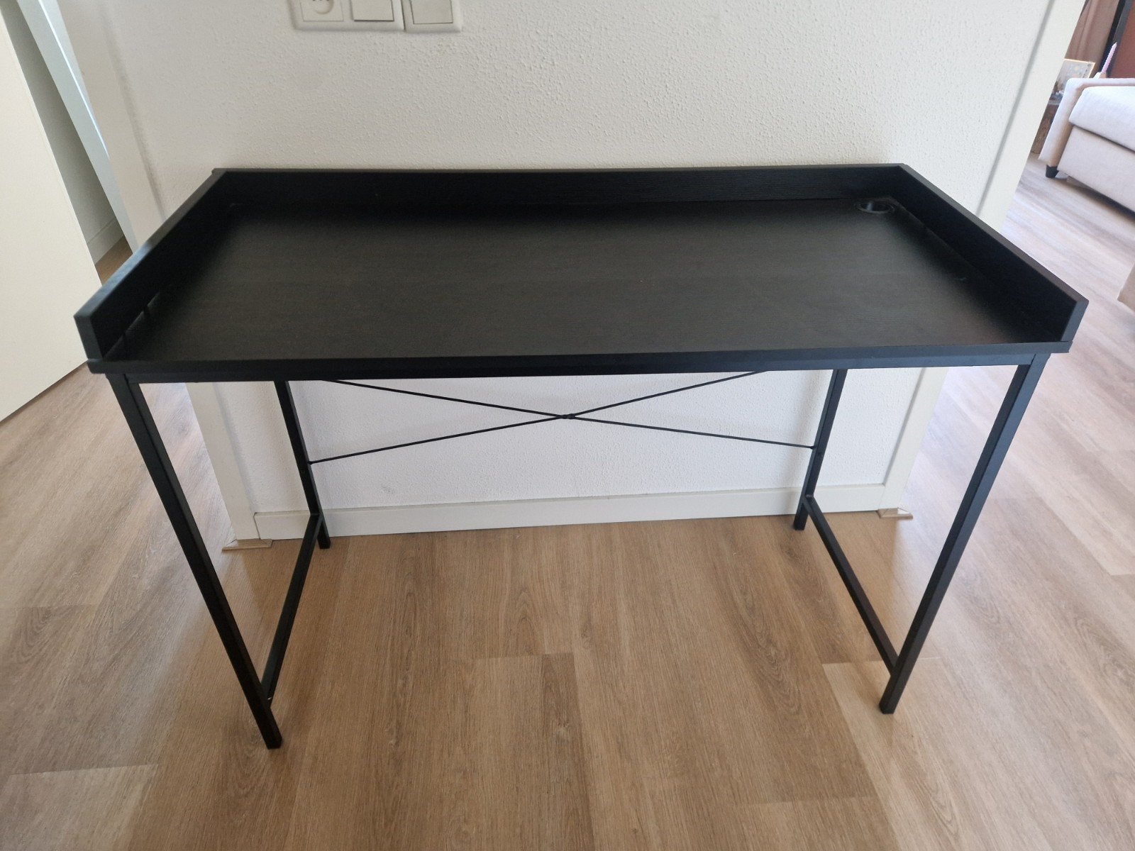 Zwart bureau, Ophalen, Gebruikt, 50 cm, Computerbureau
