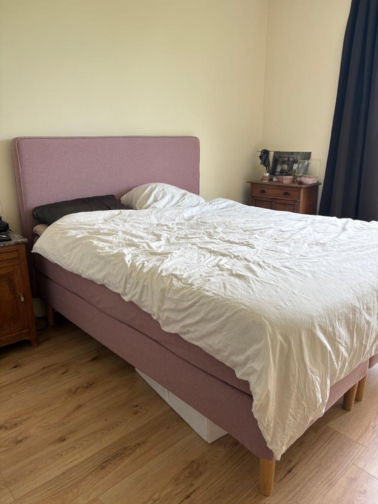 DUNVIK Boxspring oudroze, Ophalen, Overige kleuren, Tweepersoons, Zo goed als nieuw
