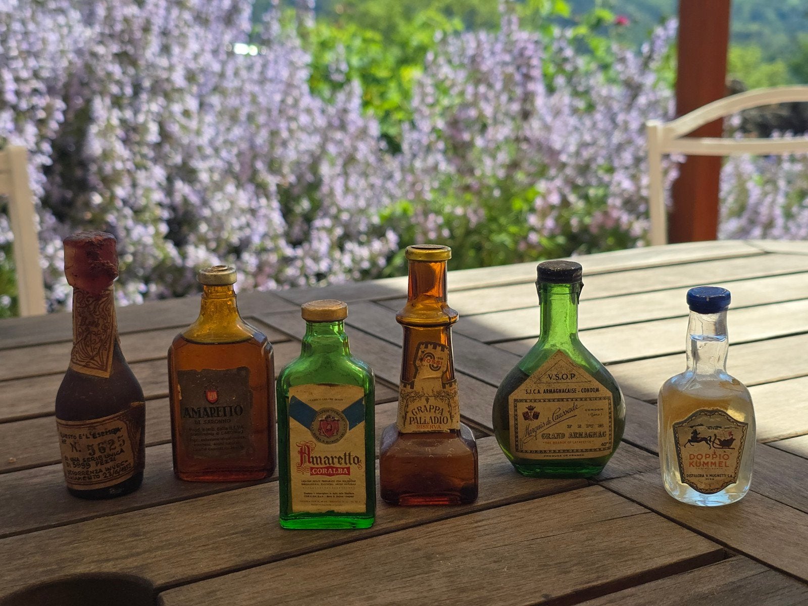 5 zeldzame vintage antieke Italiaanse drankflesjes €25, Ophalen of Verzenden