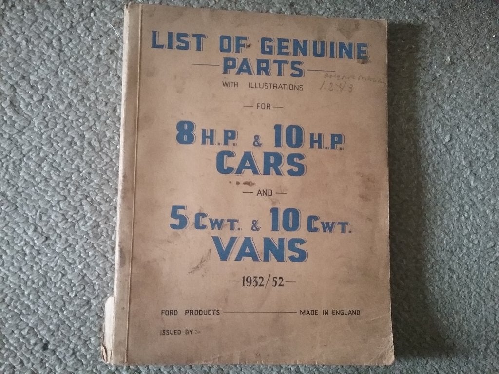 Onderdelen boek Engelse Ford  8 hp & 10 hp 1932-1952, Ophalen of Verzenden