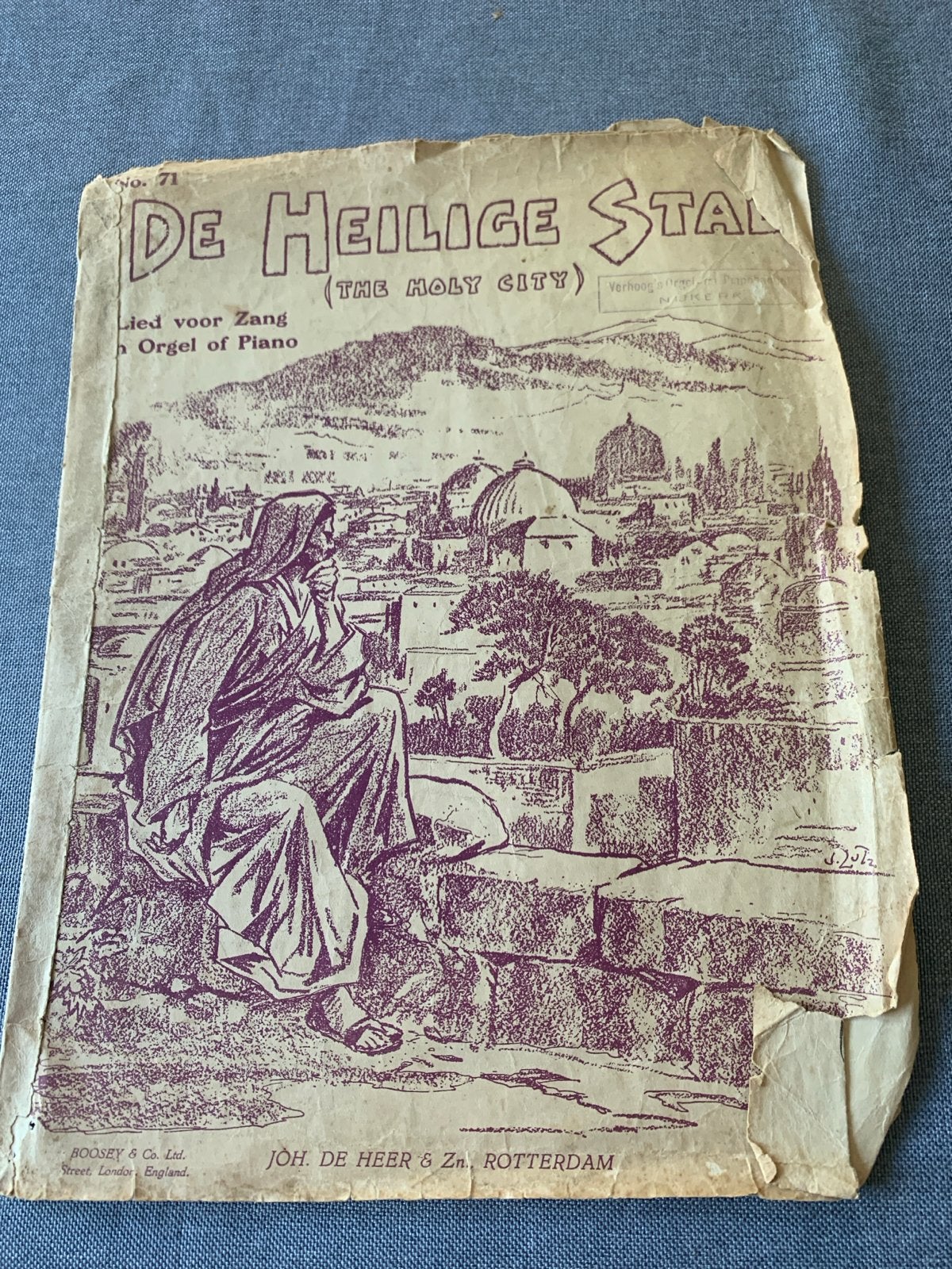 De Heilige Stad (The Holy City) - Lied voor Zang en Orgel/Pi, Gebruikt, Ophalen of Verzenden, Thema, Religie en Gospel