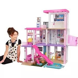 barbie dreamhouse-gemonteerd-met alle originele accesoires, Ophalen, Zo goed als nieuw, Poppenhuis