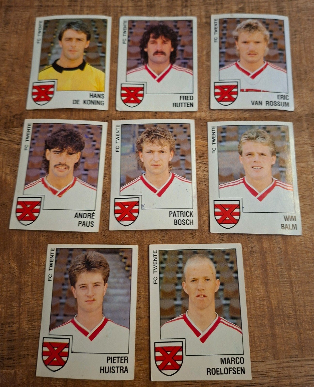 FC Twente Panini Voetbal 1989 - 8 losse stickers, Ophalen of Verzenden, Zo goed als nieuw, F.C. Twente, Poster, Plaatje of Sticker