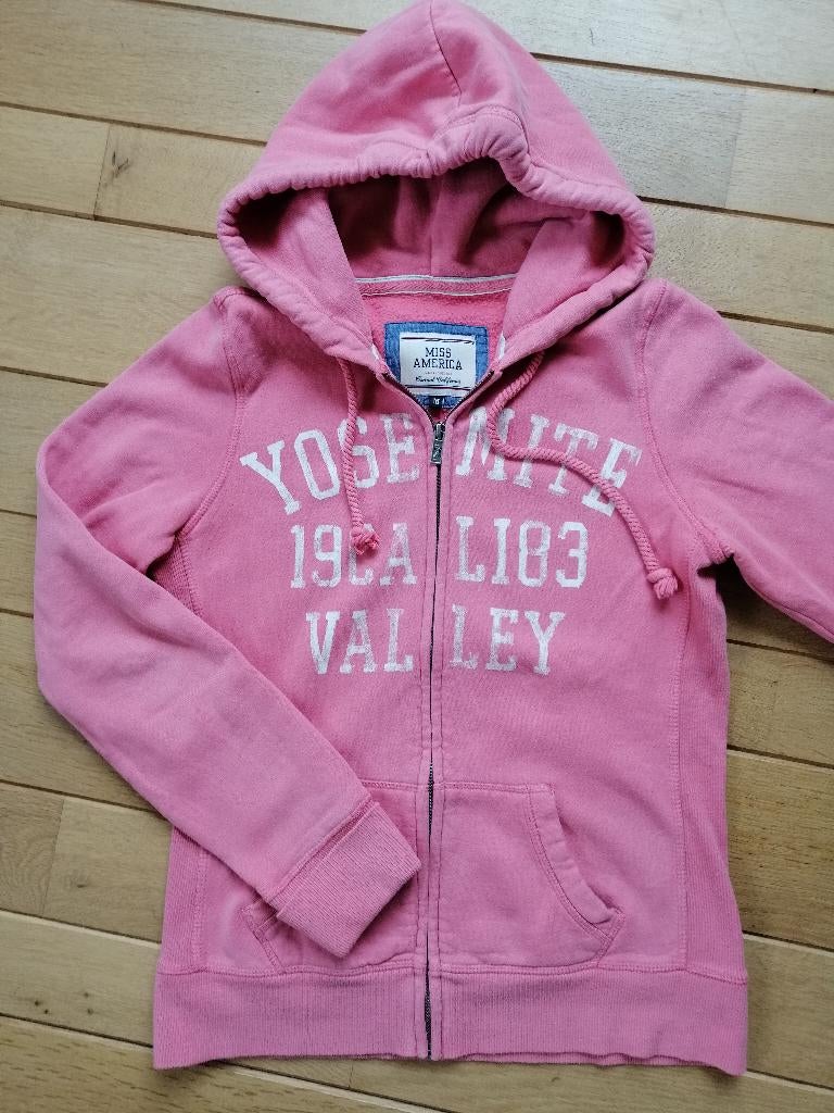 MISS AMERICA vest met kapuchon roze maat M - als nieuw -, Kleding | Dames, Truien en Vesten, Maat 38/40 (M), Ophalen of Verzenden