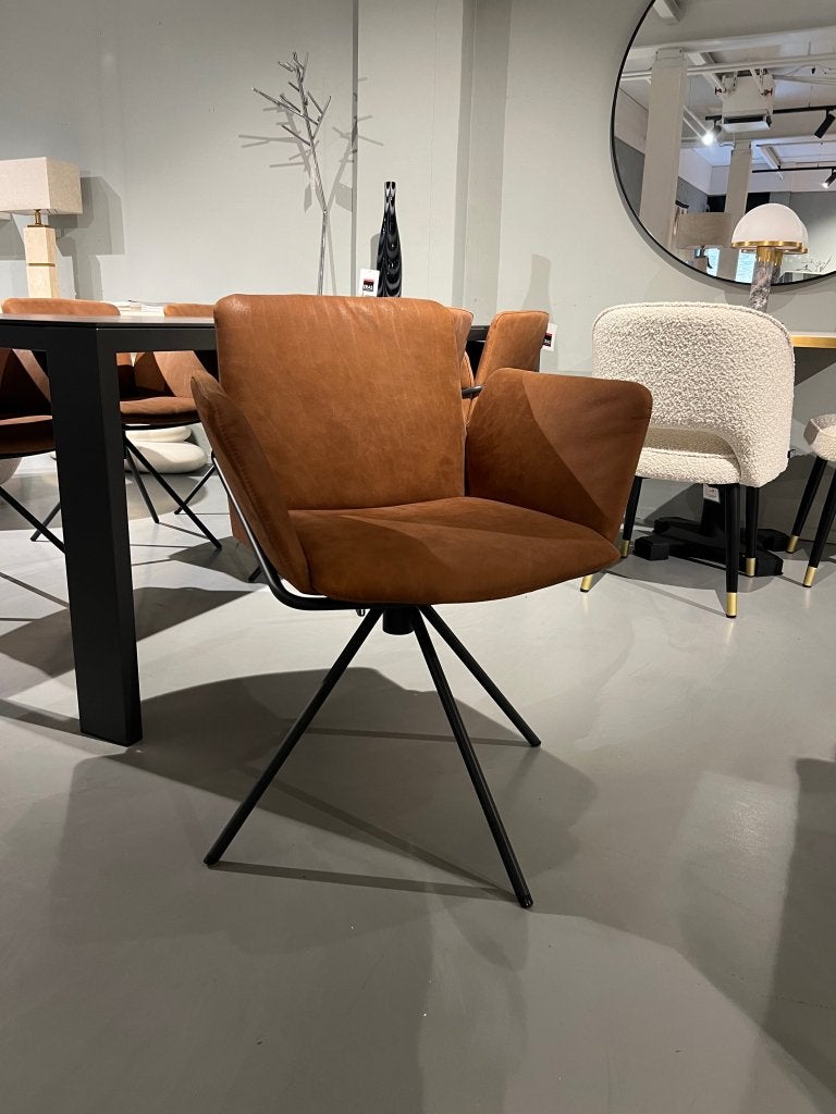 LABEL Vandenberg | Easy JR Eetkamerstoelen (Set van 6), Info@label.nl, Bruin, Nieuw, Leer