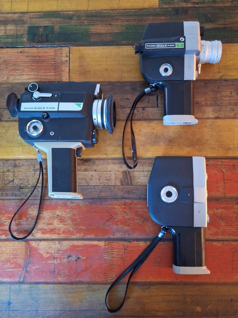 3x Fujica Single 8 in koffer !, Audio, Tv en Foto, Videocamera's Analoog, Camera, 8mm, Ophalen