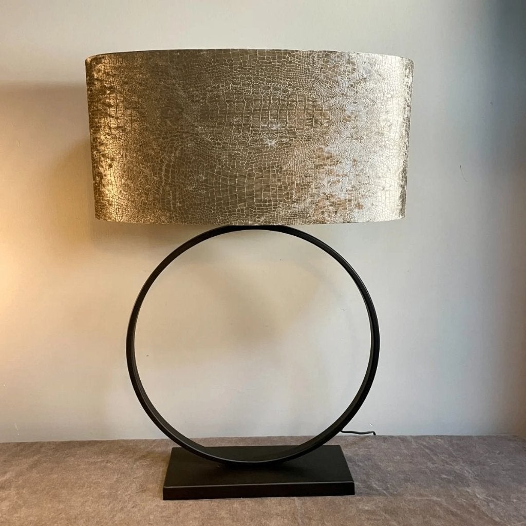 Luxe design Lampenvoet Zwarte Ringlamp 36x11x50cm, 50 cm, Overige merken, Met schakelaar, Sfeerlamp