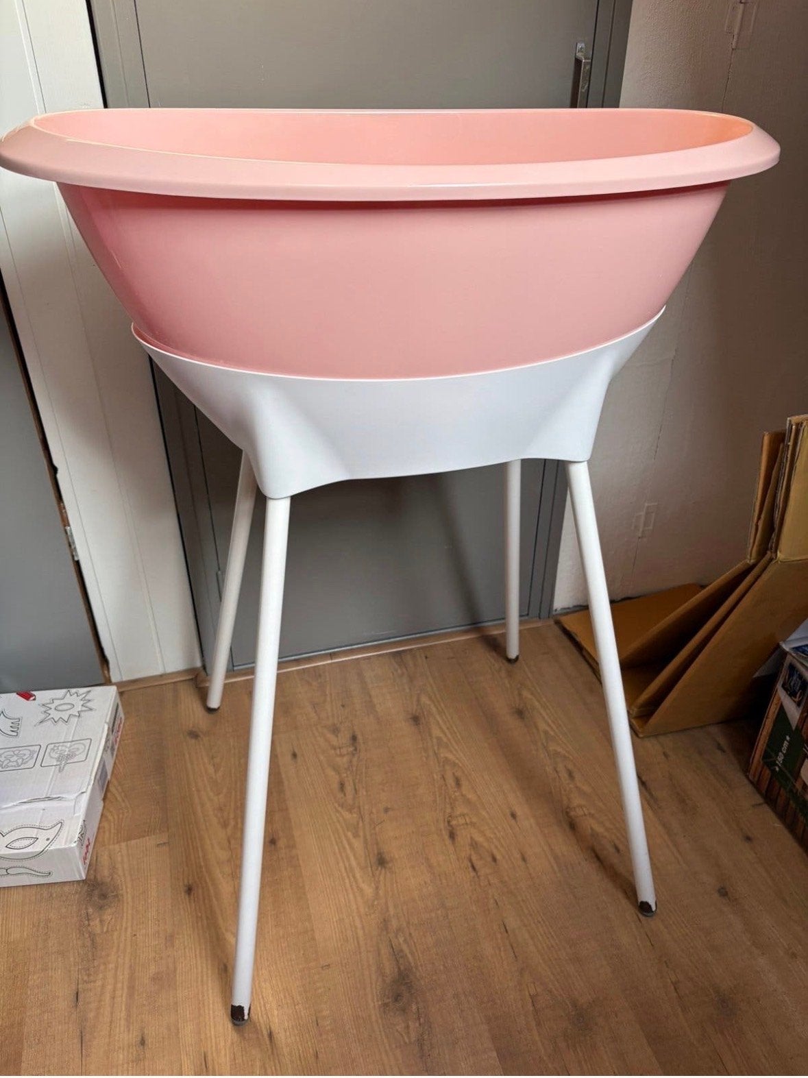 Roze babybadset: badje, badzitje en luieremmer, Kinderen en Baby's, Ophalen, Gebruikt, Badje