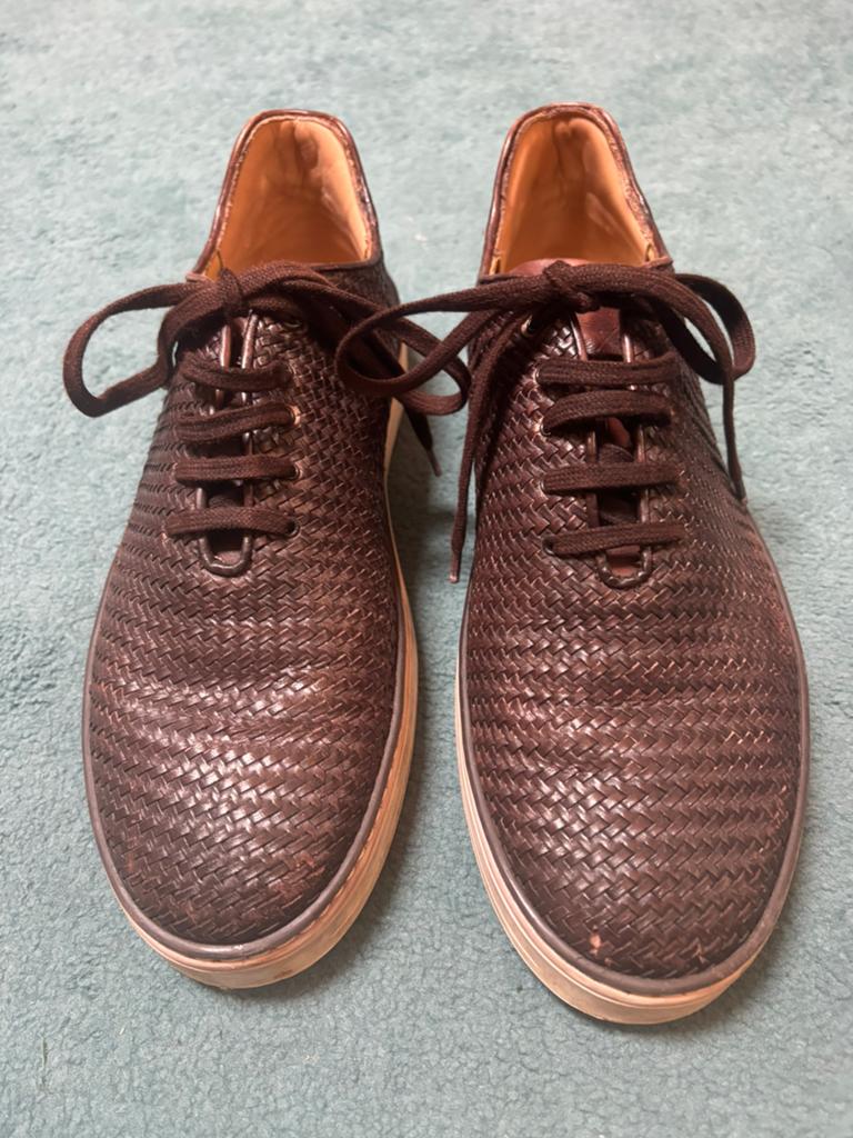 Sutor Mantellassi gewoven bruin leren sneakers maat 41, Ophalen of Verzenden, Gedragen, Bruin