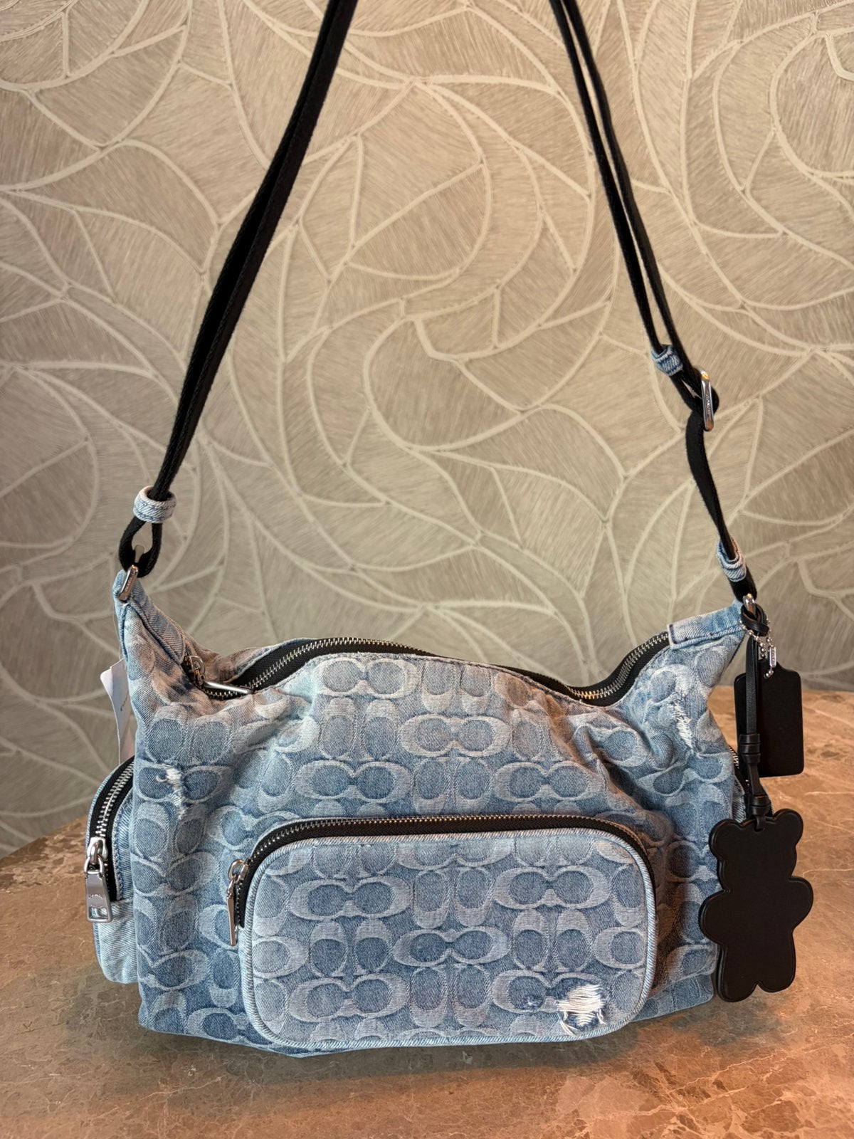Coach bag tas denim spijker, Ophalen of Verzenden, Zo goed als nieuw, Blauw