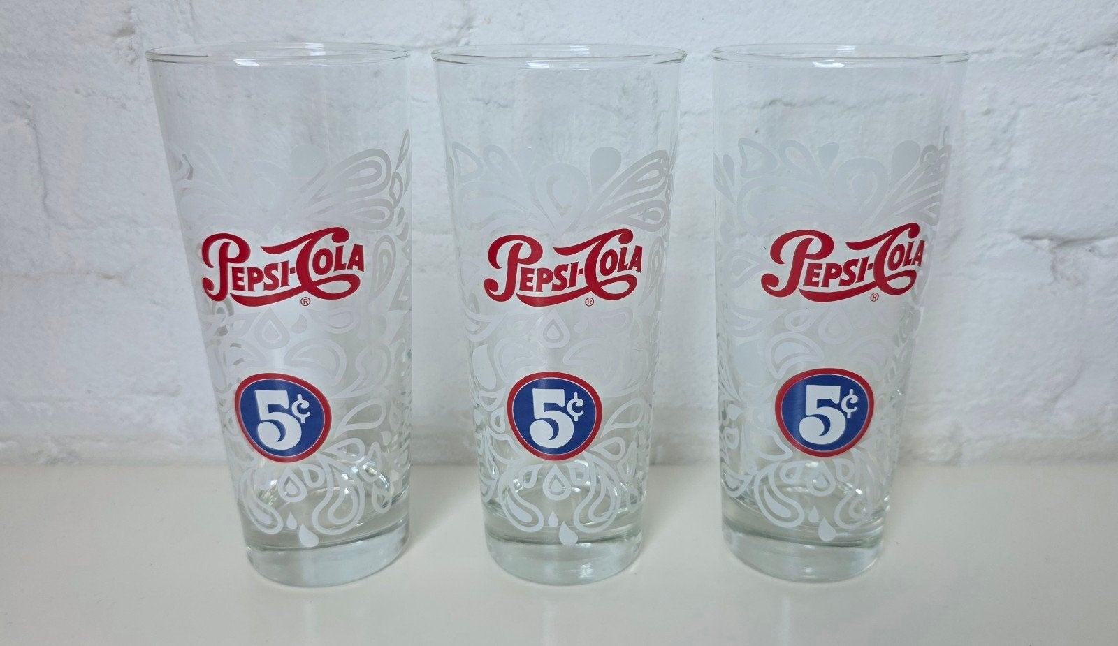 Set van 3 vintage Pepsi glazen, Ophalen of Verzenden, Zo goed als nieuw, Gebruiksvoorwerp