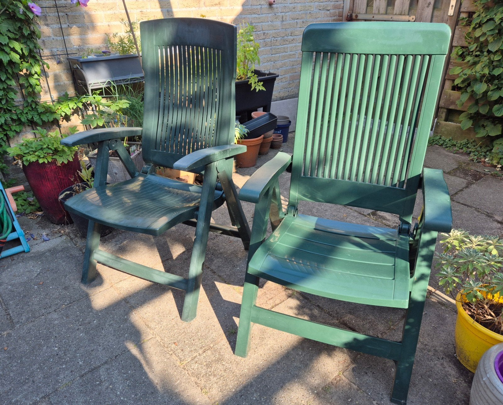 Twee tuinstoelen, Tuin en Terras, Tuinstoelen, Ophalen, Gebruikt, Kunststof