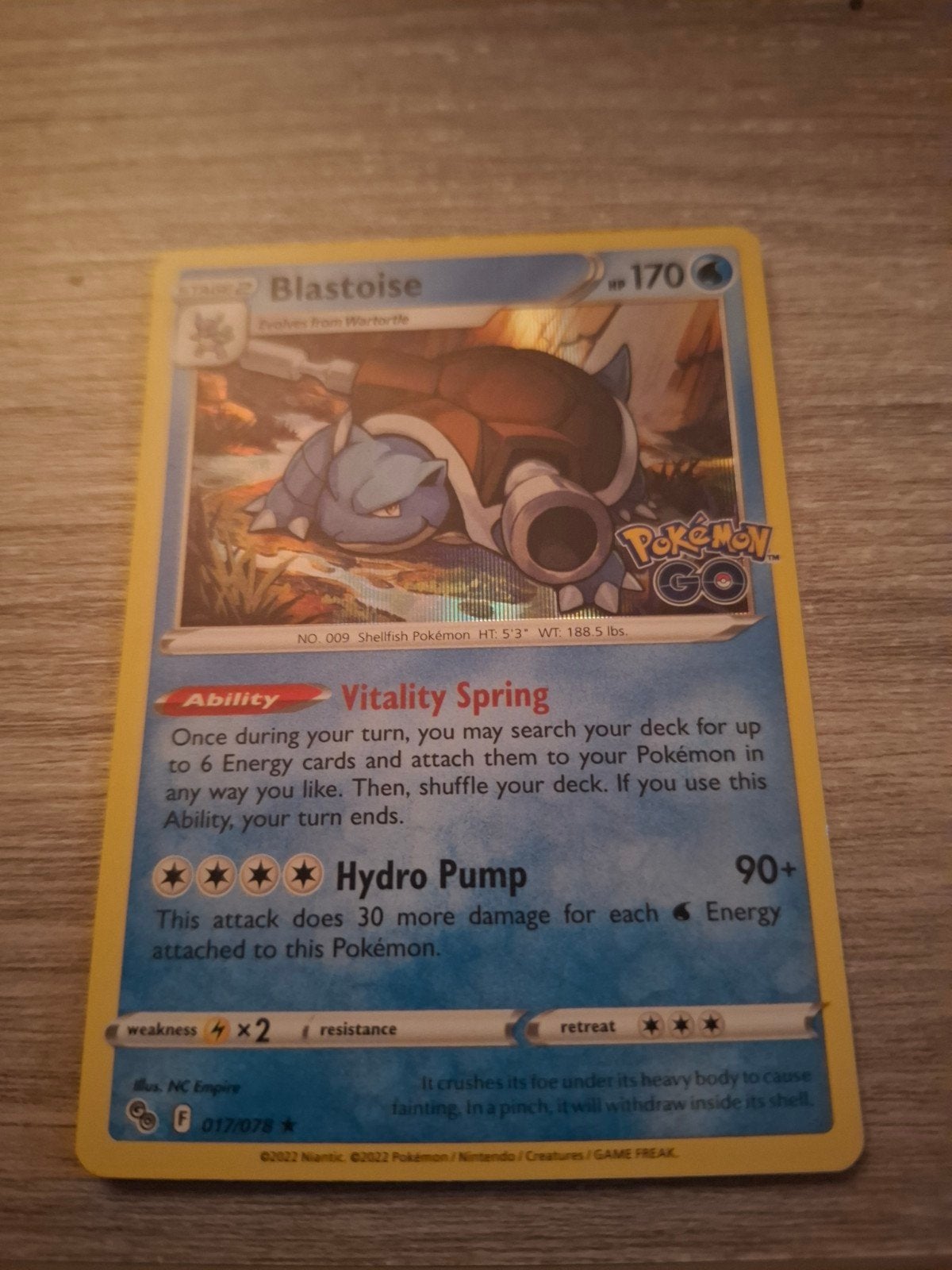 Blastoise  pokemon go  017/078, Verzenden, Gebruikt, Losse kaart